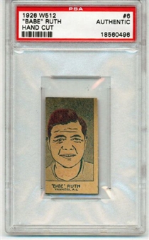 1926 W512 Babe Ruth PSA Authentic (Hurricane Relief Lot #2)